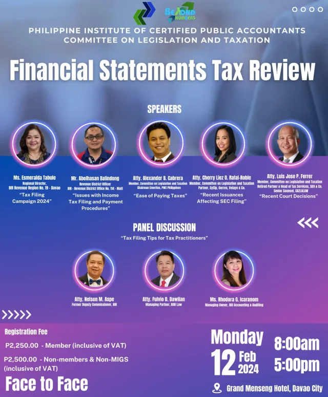 FINANCIAL STATEMENTS TAX REVIEW